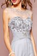 Elizabeth K GL2085 Ruched Waist Illusion Back Dress