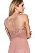 Elizabeth K GL2085 Ruched Waist Illusion Back Dress