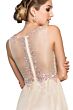 Elizabeth K GL2093 Illusion Top Bateau Neck Embellished Dress