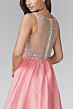 Elizabeth K GL2093 Illusion Top Bateau Neck Embellished Dress