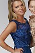 Elizabeth K GL2106 Scoop Neckline Embellished Top Dress