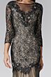 Elizabeth K GL2107 Bateau Neckline Three-Quarter Sleeve Dress
