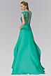 Elizabeth K GL2108 Cap Sleeve Lace Top Sheer Back Dress