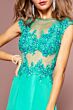 Elizabeth K GL2108 Cap Sleeve Lace Top Sheer Back Dress