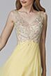 Elizabeth K GL2116 Embellished Top Illusion Back Dress