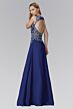 Elizabeth K GL2118 Front Slit Cutout Back Embellished Dress