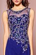 Elizabeth K GL2118 Front Slit Cutout Back Embellished Dress