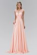 Elizabeth K GL2136 Illusion Back Cap Sleeve Dress