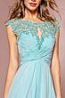Elizabeth K GL2136 Illusion Back Cap Sleeve Dress