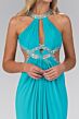 Elizabeth K GL2142 Bare Back Halter Neck Cutout Dress