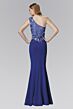 Elizabeth K GL2143 Floral Illusion Top One Shoulder Dress