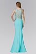 Elizabeth K GL2146 Illusion Top Scoop Neck Embellished Dress