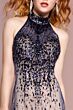 Elizabeth K GL2147 High Slit Tie Halter Embellished Dress