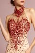 Elizabeth K GL2147 High Slit Tie Halter Embellished Dress