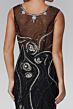 Elizabeth K GL2149 Illusion Neckline Beaded Embroidery Dress