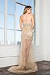 Elizabeth K GL2152 Sheer Skirt Strapless Sweetheart Neckline Dress