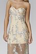 Elizabeth K GL2152 Sheer Skirt Strapless Sweetheart Neckline Dress