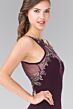 Elizabeth K GL2204 Sheer Back Godet Skirt Dress