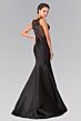 Elizabeth K GL2212 Illusion Back V-Neck Trumpet Dress