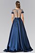 Elizabeth K GL2215 Embellished Neckline Sheer Back Dress