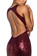Elizabeth K GL2217 Cutout Neckline Exposed Back Sequin Dress
