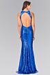 Elizabeth K GL2217 Cutout Neckline Exposed Back Sequin Dress