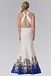 Elizabeth K GL2218 Floral Hem High Neck Dress