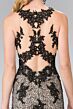 Elizabeth K GL2220 Illusion Back High Neck Floral Dress