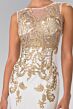Elizabeth K GL2230 Illusion Bodice Embroidered Dress