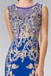 Elizabeth K GL2230 Illusion Bodice Embroidered Dress