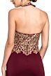 Elizabeth K GL2231 Halter Neckline Embroidered Top Dress