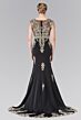 Elizabeth K GL2233 Illusion Bodice Embroidered Dress