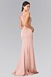 Elizabeth K GL2237 Embellished Top Illusion Back High Neck Dress