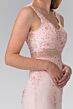 Elizabeth K GL2240 Beaded Lace Illusion Two Piece Dress