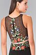 Elizabeth K GL2241 Floral Embroidered Faux Two Piece Dress