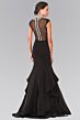 Elizabeth K GL2242 Beaded Neckline Illusion Back Dress