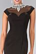 Elizabeth K GL2242 Beaded Neckline Illusion Back Dress