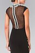 Elizabeth K GL2242 Beaded Neckline Illusion Back Dress