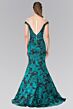 Elizabeth K GL2245 Illusion Neckline Floral Print Dress