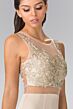 Elizabeth K GL2247 Embroidered Top Faux 2-Piece Dress