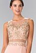 Elizabeth K GL2248 Embroidered Illusion Two Piece Dress