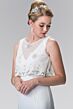 Elizabeth K GL2257 Lace Topper V-Neck 2 Piece Dress