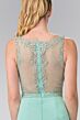 Elizabeth K GL2267 Embellished Top Illusion Back Dress