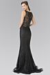 Elizabeth K GL2268 Illusion Back Sequin Lace Dress