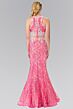 Elizabeth K GL2271 Jewel Neckline Illusion 2-Piece Lace Dress