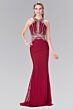 Elizabeth K GL2275 Illusion Waist Halter Neck Lace Dress