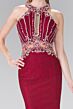 Elizabeth K GL2275 Illusion Waist Halter Neck Lace Dress