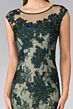 Elizabeth K GL2276 Sheer Neck Godet Skirt Lace Dress