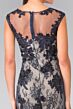 Elizabeth K GL2276 Sheer Neck Godet Skirt Lace Dress