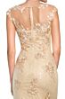 Elizabeth K GL2276 Sheer Neck Godet Skirt Lace Dress